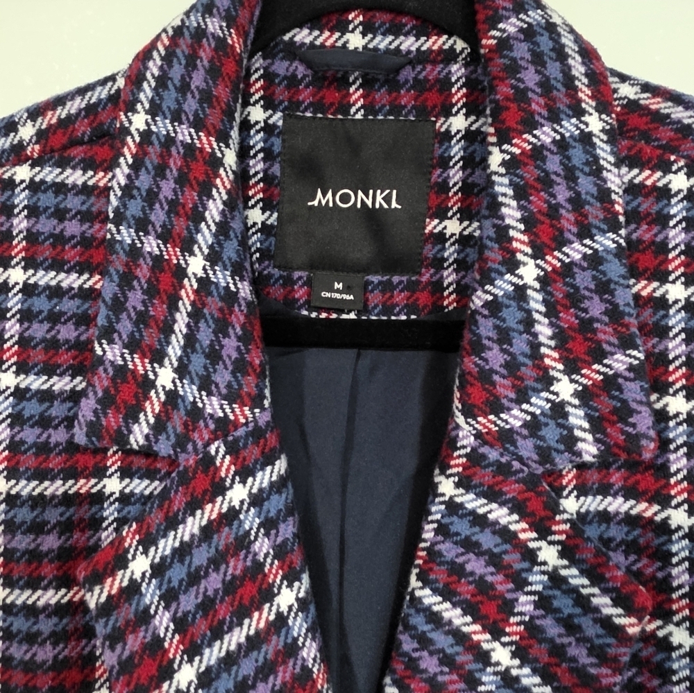 NWOT Monki Double Breasted Plaid Blazer Sz M - Picture 14 of 16